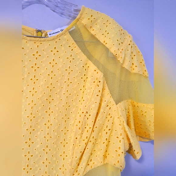 Karina Grimaldi Yellow Dress Size Large - Picture 5 of 9